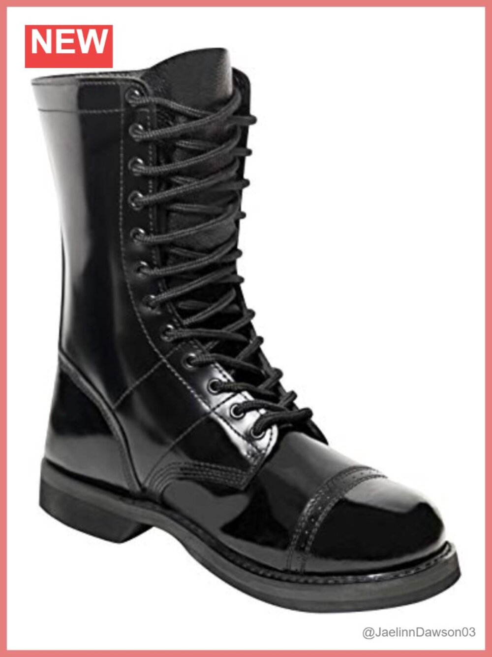 Genuine Leather 10" Lace-Up Jump Boots, Military Tactical Combat Boots